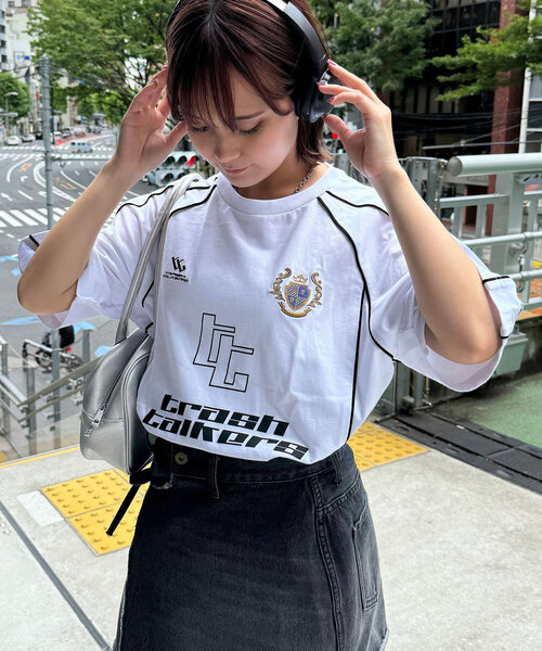 CIAOPANIC(チャオパニック)の「【ユニセックス】パイピングゲームTEE(Tシャツ/カットソー・レディース・ネイビー/ホワイト/レッド/ブラック・FREE)」の16枚目の写真