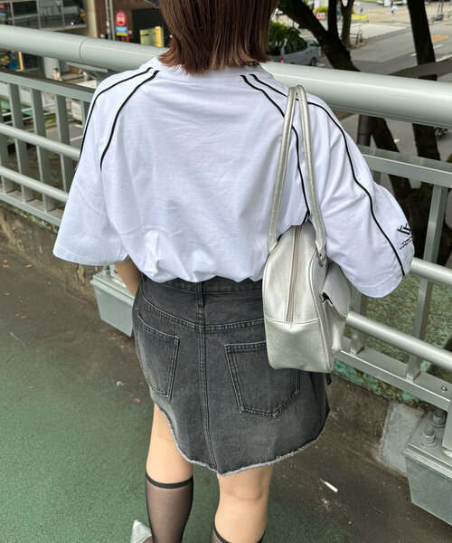 CIAOPANIC(チャオパニック)の「【ユニセックス】パイピングゲームTEE(Tシャツ/カットソー・レディース・ネイビー/ホワイト/レッド/ブラック・FREE)」の19枚目の写真