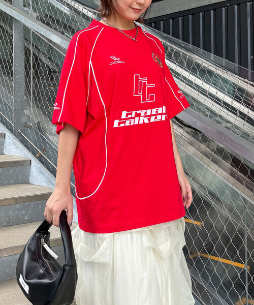 CIAOPANIC(チャオパニック)の「【ユニセックス】パイピングゲームTEE(Tシャツ/カットソー・レディース・ネイビー/ホワイト/レッド/ブラック・FREE)」の11枚目の写真