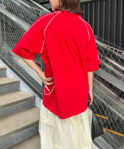 CIAOPANIC(チャオパニック)の「【ユニセックス】パイピングゲームTEE(Tシャツ/カットソー・レディース・ネイビー/ホワイト/レッド/ブラック・FREE)」の13枚目の写真