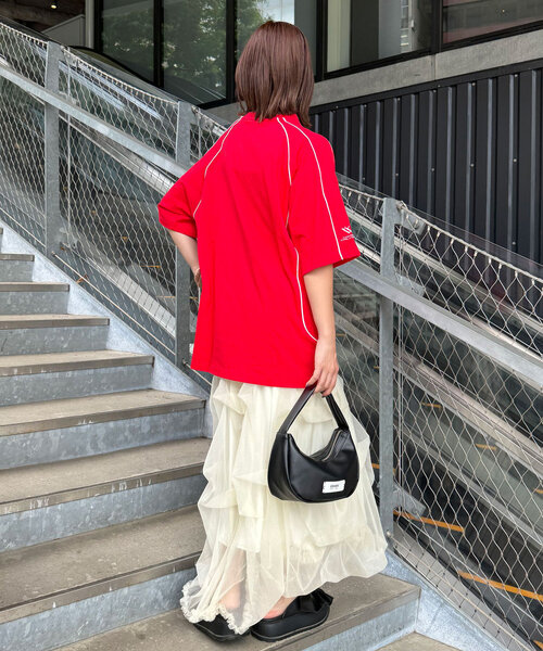 CIAOPANIC(チャオパニック)の「【ユニセックス】パイピングゲームTEE(Tシャツ/カットソー・レディース・ネイビー/ホワイト/レッド/ブラック・FREE)」の15枚目の写真
