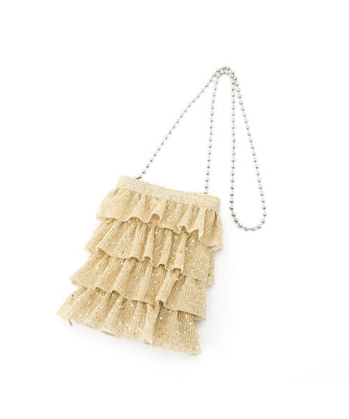 Casselini(キャセリーニ)の「Casselini(キャセリーニ)キラキラプリーツフリルポシェット(ショルダーバッグ・レディース・シルバー/ゴールド/ブラック/マルチ・FREE)」の10枚目の写真