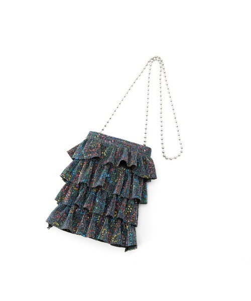 Casselini(キャセリーニ)の「Casselini(キャセリーニ)キラキラプリーツフリルポシェット(ショルダーバッグ・レディース・シルバー/ゴールド/ブラック/マルチ・FREE)」の11枚目の写真