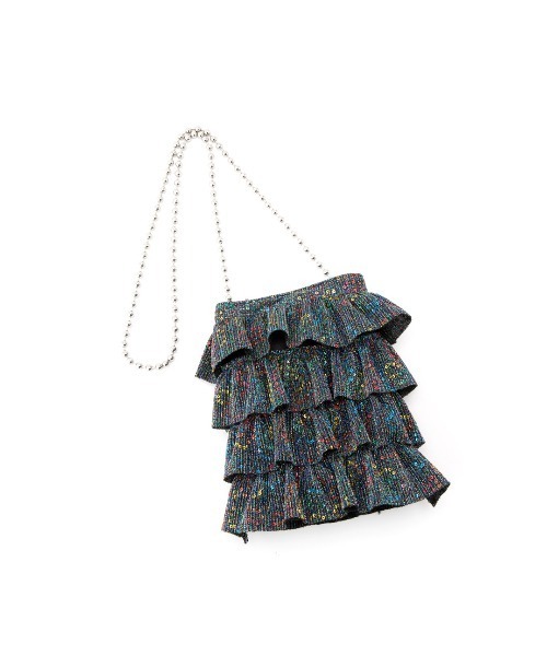 Casselini(キャセリーニ)の「Casselini(キャセリーニ)キラキラプリーツフリルポシェット(ショルダーバッグ・レディース・シルバー/ゴールド/ブラック/マルチ・FREE)」の12枚目の写真