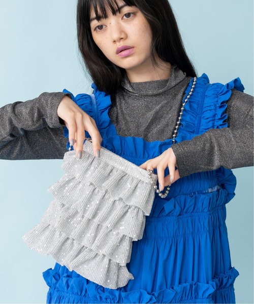 Casselini(キャセリーニ)の「Casselini(キャセリーニ)キラキラプリーツフリルポシェット(ショルダーバッグ・レディース・シルバー/ゴールド/ブラック/マルチ・FREE)」の21枚目の写真