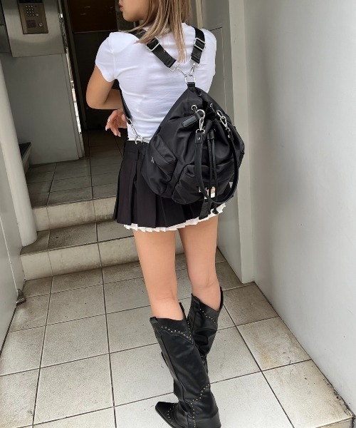 BLONDEY（ブロンディ）の「3WAYナイロンバッグ（ショルダーバッグ・レディース・ブラック/カーキ/チャコールグレー・FREE）」の10枚目の写真