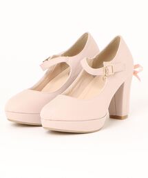 【厚底】バックリボンパンプス 7162
