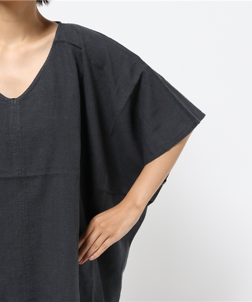 LBC(エルビーシー)の「リネンCRフリンジドルマンブラウス(シャツ/ブラウス・レディース・ダークグレー/ダークブルー・FREE)」の5枚目の写真