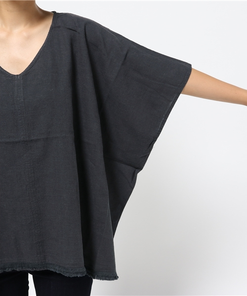 LBC(エルビーシー)の「リネンCRフリンジドルマンブラウス(シャツ/ブラウス・レディース・ダークグレー/ダークブルー・FREE)」の6枚目の写真