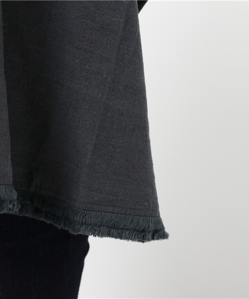 LBC(エルビーシー)の「リネンCRフリンジドルマンブラウス(シャツ/ブラウス・レディース・ダークグレー/ダークブルー・FREE)」の7枚目の写真