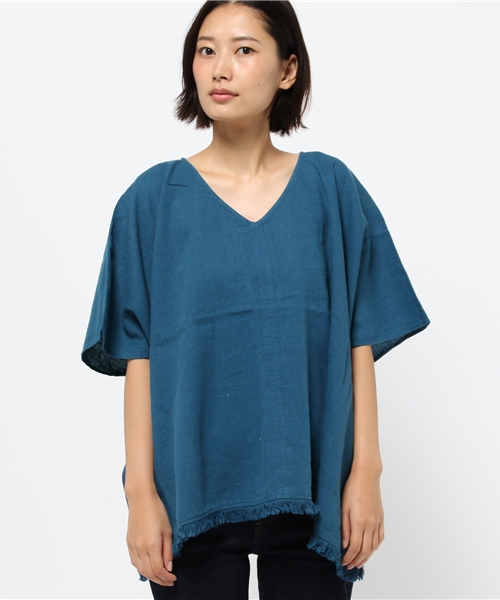 LBC(エルビーシー)の「リネンCRフリンジドルマンブラウス(シャツ/ブラウス・レディース・ダークグレー/ダークブルー・FREE)」の10枚目の写真