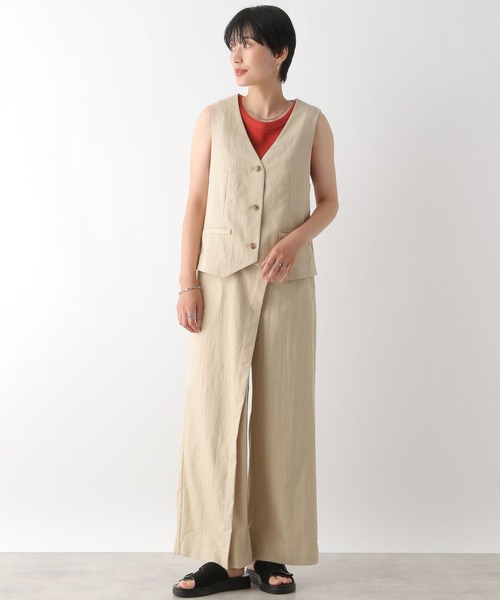 LEPSIM（レプシィム）の「リネン混ベスト　124029（ベスト・レディース・アイボリー/チャコールグレー/カーキブラウン・FREE）」の8枚目の写真