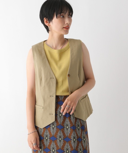 LEPSIM（レプシィム）の「リネン混ベスト　124029（ベスト・レディース・アイボリー/チャコールグレー/カーキブラウン・FREE）」の15枚目の写真