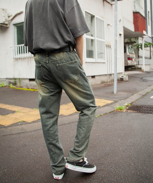 ZIP FIVE（ジップファイブ）の「【ZIP FIVE】 ケミカル ダメージ ヴィンテージライク タック テーパード ハイウエスト デニム パンツ（デニムパンツ・メンズ・ネイビー・X-LARGE/LARGE/MEDIUM/SMALL）」の21枚目の写真