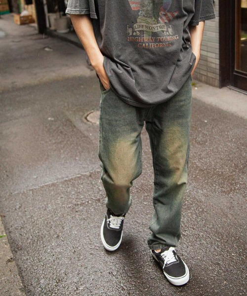 ZIP FIVE（ジップファイブ）の「【ZIP FIVE】 ケミカル ダメージ ヴィンテージライク タック テーパード ハイウエスト デニム パンツ（デニムパンツ・メンズ・ネイビー・X-LARGE/LARGE/MEDIUM/SMALL）」の20枚目の写真