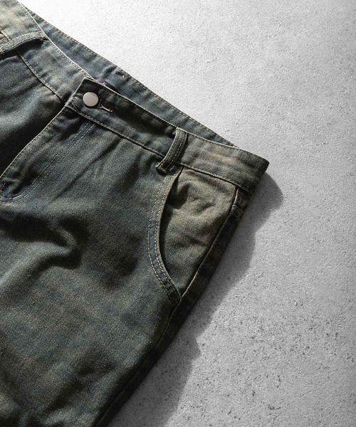 ZIP FIVE（ジップファイブ）の「【ZIP FIVE】 ケミカル ダメージ ヴィンテージライク タック テーパード ハイウエスト デニム パンツ（デニムパンツ・メンズ・ネイビー・X-LARGE/LARGE/MEDIUM/SMALL）」の10枚目の写真