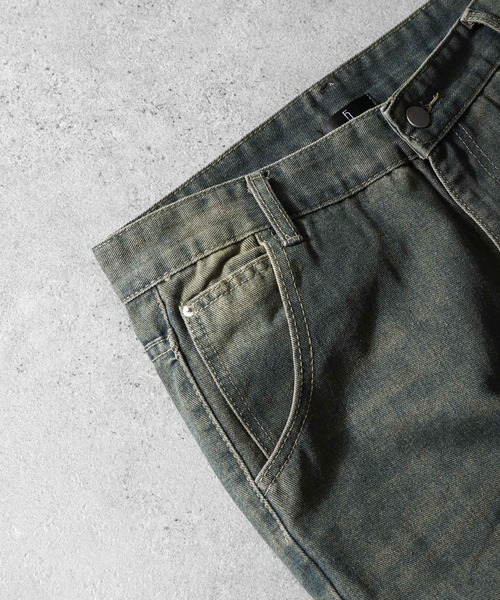 ZIP FIVE（ジップファイブ）の「【ZIP FIVE】 ケミカル ダメージ ヴィンテージライク タック テーパード ハイウエスト デニム パンツ（デニムパンツ・メンズ・ネイビー・X-LARGE/LARGE/MEDIUM/SMALL）」の9枚目の写真