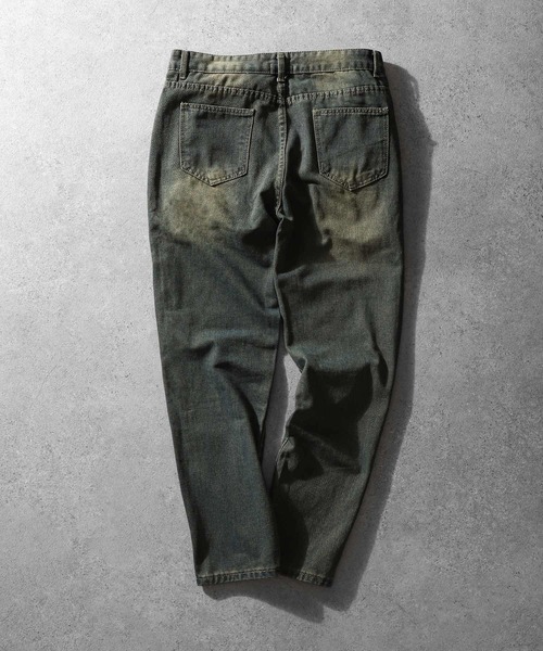 ZIP FIVE（ジップファイブ）の「【ZIP FIVE】 ケミカル ダメージ ヴィンテージライク タック テーパード ハイウエスト デニム パンツ（デニムパンツ・メンズ・ネイビー・X-LARGE/LARGE/MEDIUM/SMALL）」の7枚目の写真