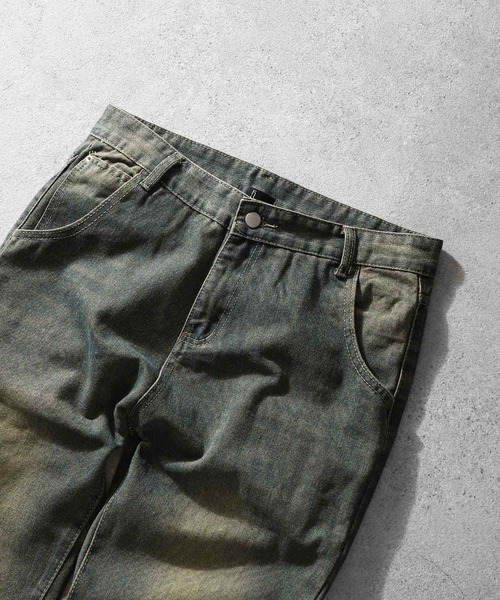 ZIP FIVE（ジップファイブ）の「【ZIP FIVE】 ケミカル ダメージ ヴィンテージライク タック テーパード ハイウエスト デニム パンツ（デニムパンツ・メンズ・ネイビー・X-LARGE/LARGE/MEDIUM/SMALL）」の4枚目の写真