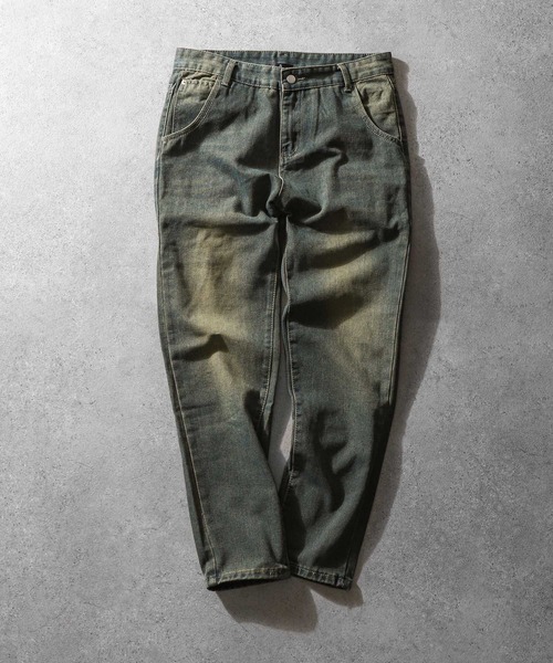 ZIP FIVE（ジップファイブ）の「【ZIP FIVE】 ケミカル ダメージ ヴィンテージライク タック テーパード ハイウエスト デニム パンツ（デニムパンツ・メンズ・ネイビー・X-LARGE/LARGE/MEDIUM/SMALL）」の2枚目の写真