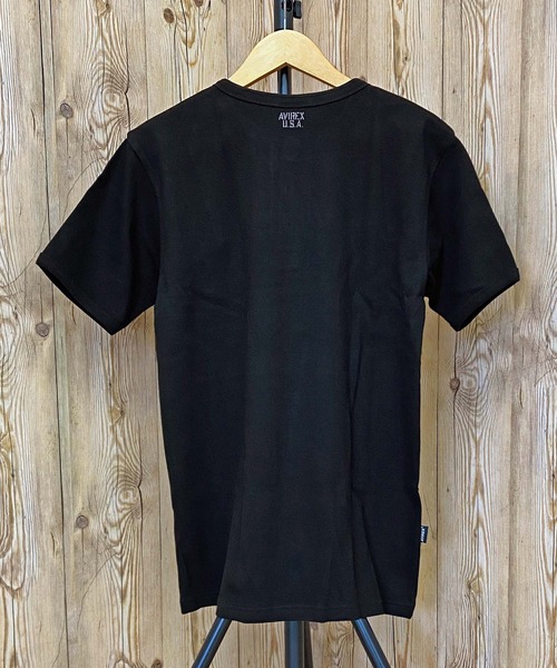 AVIREX(アヴィレックス)の「リブ 半袖 ヘンリーネック Tシャツ デイリーウェア(Tシャツ/カットソー・メンズ・オリーブ/ホワイト/チャコールグレー/ブラック/ネイビー/杢グレー・L/XL/M)」の14枚目の写真