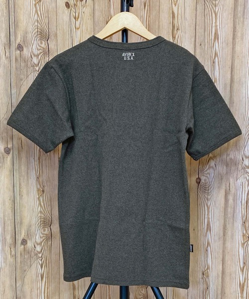 ■AVIREX■リブ 半袖 ヘンリーネック Tシャツ デイリーウェア リブ 半袖 ヘンリーネック Tシャツ デイリーウェア（Tシャツ