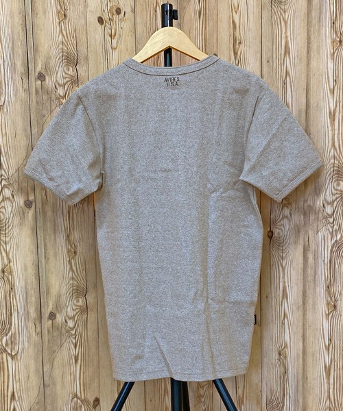 AVIREX(アヴィレックス)の「リブ 半袖 ヘンリーネック Tシャツ デイリーウェア(Tシャツ/カットソー・メンズ・オリーブ/ホワイト/チャコールグレー/ブラック/ネイビー/杢グレー・L/XL/M)」の20枚目の写真