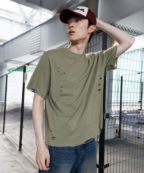 3.3 Field Trip （3.3フィールドトリップ）の「3.3 Field Trip／クラッシュダメージT（Tシャツ/カットソー・メンズ・カーキ/チャコール・FREE）」の20枚目の写真