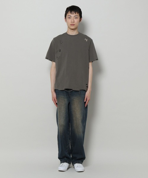 3.3 Field Trip （3.3フィールドトリップ）の「3.3 Field Trip／クラッシュダメージT（Tシャツ/カットソー・メンズ・カーキ/チャコール・FREE）」の12枚目の写真