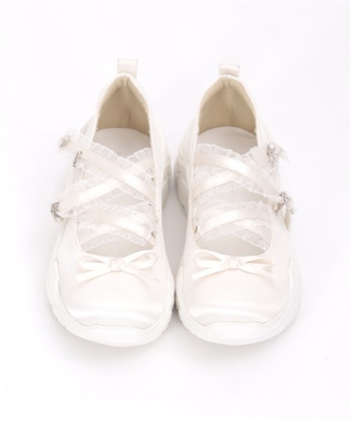 axes femme POETIQUE（アクシーズファムポエティック）の「サテンバレエスニーカー（スニーカー・レディース・ブラック/ホワイト・MEDIUM/LARGE）」の9枚目の写真