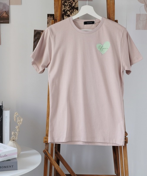 Girly Doll(ガーリードール)の「オリジナルプリントハート&フラワーTシャツ(Tシャツ/カットソー・レディース・ピンク/ベージュ/ダークグレー・F)」の18枚目の写真