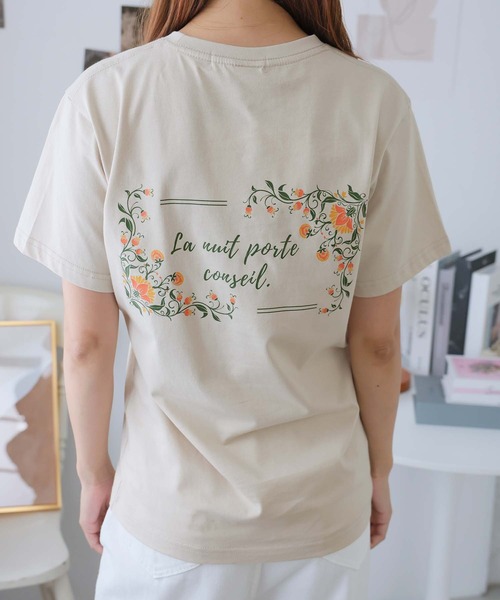 Girly Doll(ガーリードール)の「オリジナルプリントハート&フラワーTシャツ(Tシャツ/カットソー・レディース・ピンク/ベージュ/ダークグレー・F)」の15枚目の写真