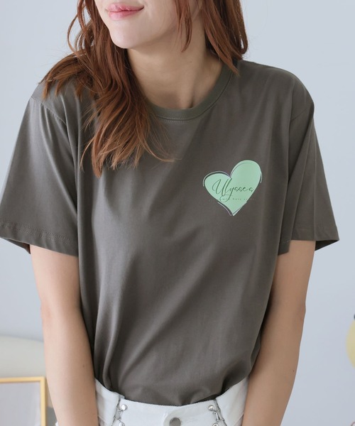 Girly Doll(ガーリードール)の「オリジナルプリントハート&フラワーTシャツ(Tシャツ/カットソー・レディース・ピンク/ベージュ/ダークグレー・F)」の20枚目の写真