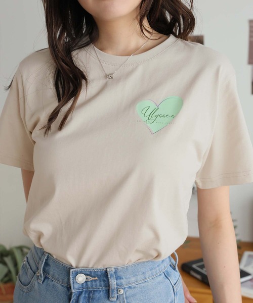Girly Doll(ガーリードール)の「オリジナルプリントハート&フラワーTシャツ(Tシャツ/カットソー・レディース・ピンク/ベージュ/ダークグレー・F)」の21枚目の写真