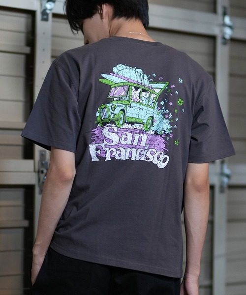 ムラサキスポーツ（ムラサキスポーツ）の「SAN LA SAN/サンラサン  SLTｼｬﾂ【ｸﾙﾏ】 MOSL24SM004（Tシャツ/カットソー・メンズ・チャコール/キャメル/ホワイト・L/M）」の2枚目の写真
