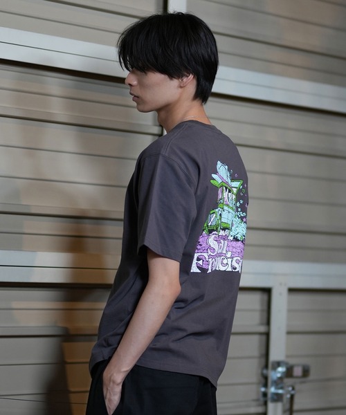 ムラサキスポーツ（ムラサキスポーツ）の「SAN LA SAN/サンラサン  SLTｼｬﾂ【ｸﾙﾏ】 MOSL24SM004（Tシャツ/カットソー・メンズ・チャコール/キャメル/ホワイト・L/M）」の5枚目の写真