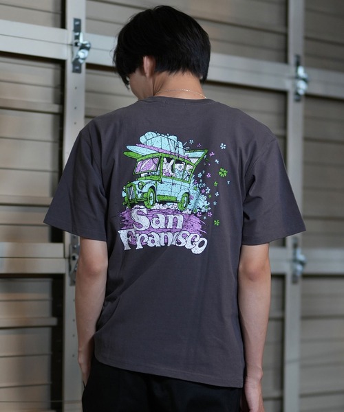 ムラサキスポーツ（ムラサキスポーツ）の「SAN LA SAN/サンラサン  SLTｼｬﾂ【ｸﾙﾏ】 MOSL24SM004（Tシャツ/カットソー・メンズ・チャコール/キャメル/ホワイト・L/M）」の6枚目の写真
