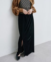 Kastane | 【2サイズ展開/裏地付き】ベロアチュールスカート(スカート)