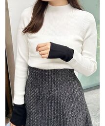 MERCURYDUO | バイカラーレイヤード風リブニット(ニット/セーター)