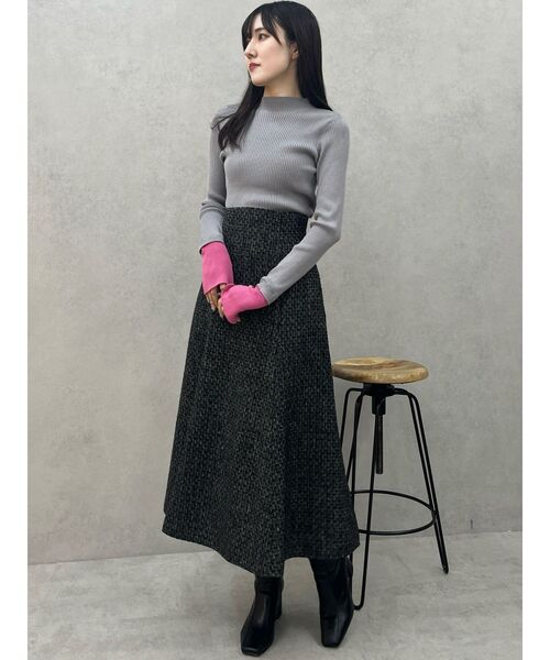 MERCURYDUO（マーキュリーデュオ）の「バイカラーレイヤード風リブニット（ニット/セーター・レディース・グレー/オフホワイト/チャコールグレー・FREE）」の22枚目の写真