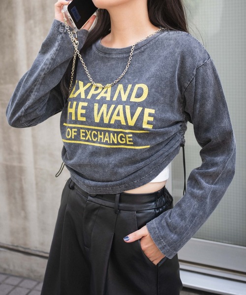 WEGO(ウィゴー)の「WEGO/ヴィンテージウォッシュドロストロンT(Tシャツ/カットソー・レディース・スミクロ/ライトグレー・FREE)」の2枚目の写真