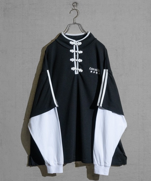 【am 】☆お値下げしました‼️★新品、未使用、タグ付き 160A 13】フェイクレイヤード チャイナボタン ハイネック（スウェット