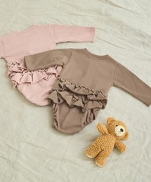 【ベビー】裏毛 バックフリル ロンパース