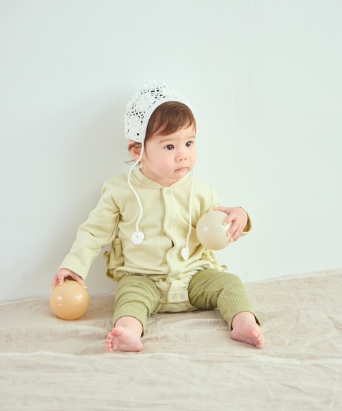 pairmanon（ペアマノン）の「【ベビー】裏毛 バックフリル ロンパース（ロンパース・キッズ・ブラウン/ミント/ピンク・80/70）」の2枚目の写真