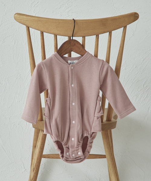 pairmanon（ペアマノン）の「【ベビー】裏毛 バックフリル ロンパース（ロンパース・キッズ・ブラウン/ミント/ピンク・80/70）」の14枚目の写真