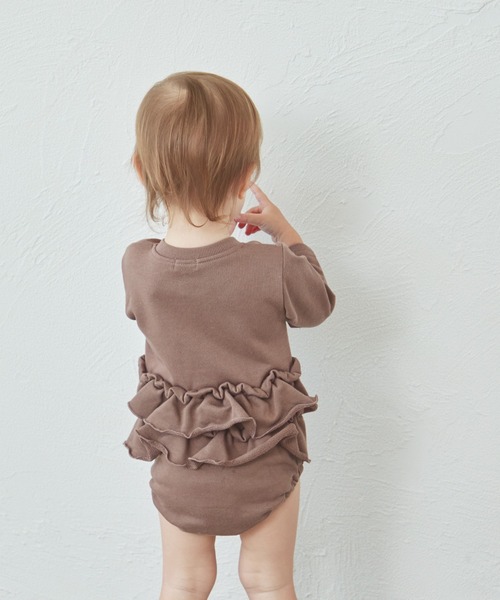 pairmanon（ペアマノン）の「【ベビー】裏毛 バックフリル ロンパース（ロンパース・キッズ・ブラウン/ミント/ピンク・80/70）」の11枚目の写真