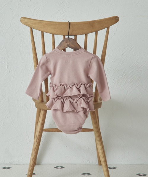 pairmanon（ペアマノン）の「【ベビー】裏毛 バックフリル ロンパース（ロンパース・キッズ・ブラウン/ミント/ピンク・80/70）」の10枚目の写真