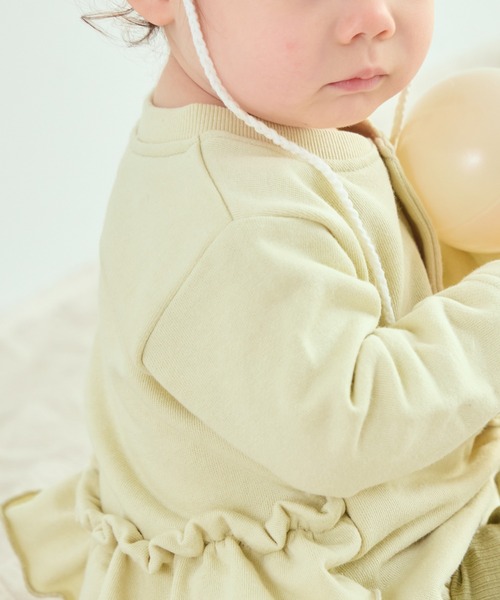 pairmanon（ペアマノン）の「【ベビー】裏毛 バックフリル ロンパース（ロンパース・キッズ・ブラウン/ミント/ピンク・80/70）」の12枚目の写真