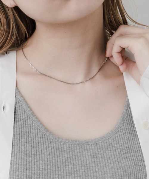 SMELLY（スメリー）の「ステンレスボックスチェーンネックレス（ネックレス・レディース・シルバー・-）」の3枚目の写真