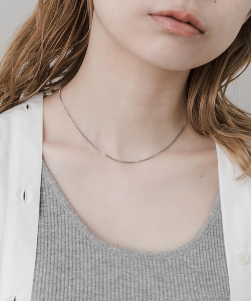 SMELLY（スメリー）の「ステンレスボックスチェーンネックレス（ネックレス・レディース・シルバー・-）」の4枚目の写真